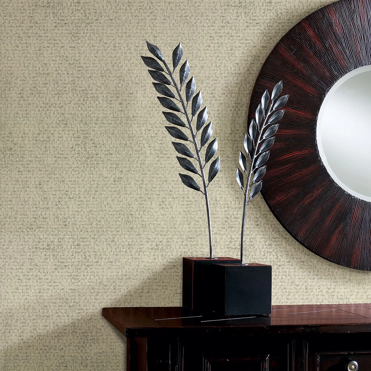 Carbon Honeycomb Geometric Wallpaper in Platinum from the Polished Collection