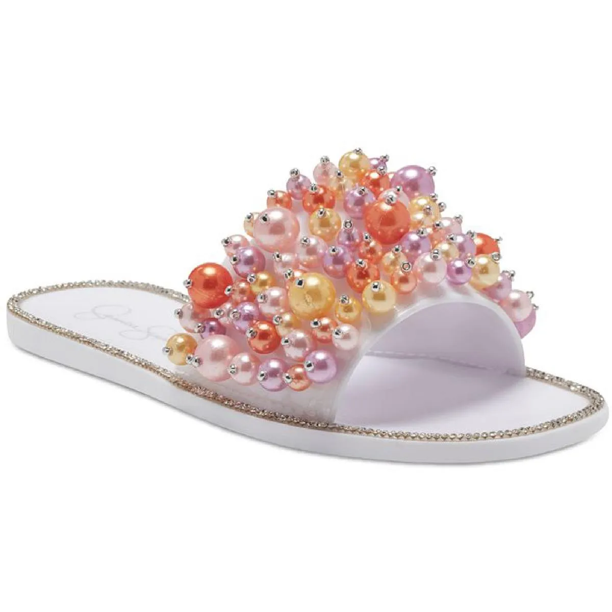 Jessica Simpson Womens Kassime 2 Open Toe Rhinestone Jelly Sandals
