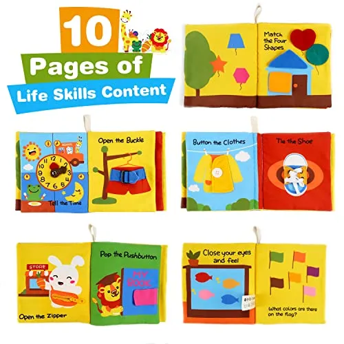 Quiet Book, baby book, feel book baby books cloth book baby book play book for learning everyday skills