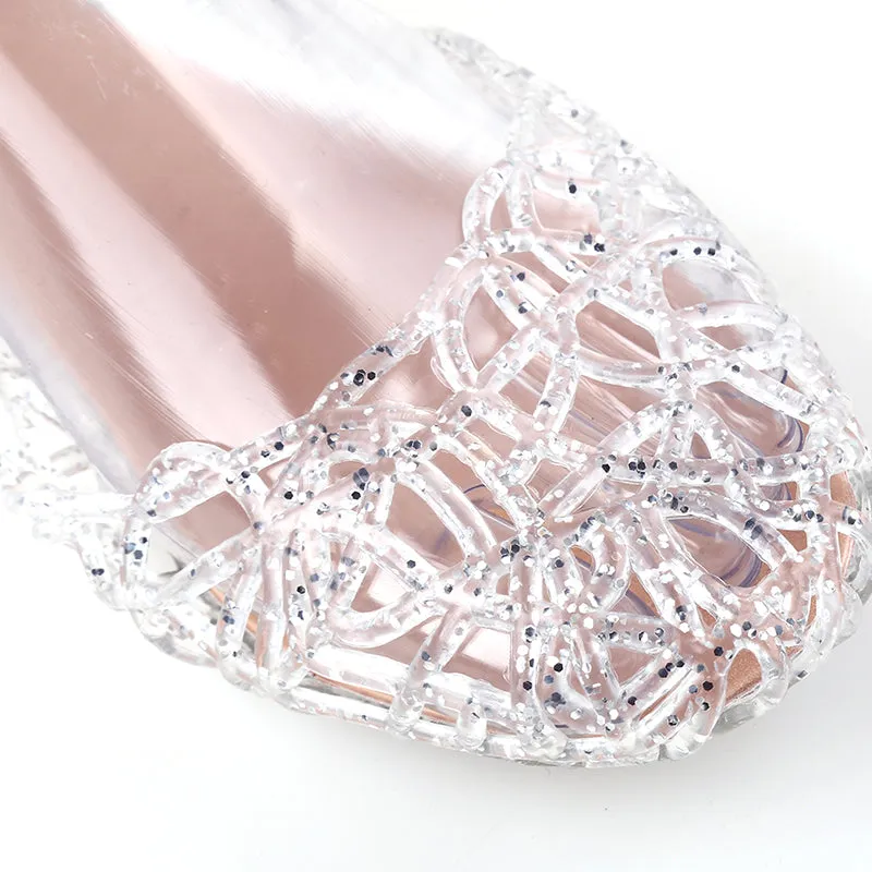 Womens Sandals Flat Jelly Shoes Slip On Hollow Out Loafers