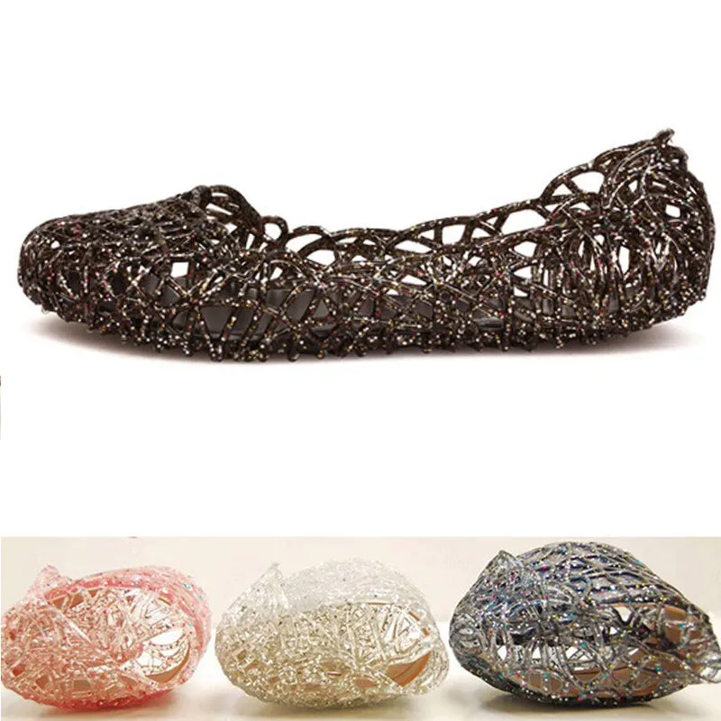 Womens Sandals Flat Jelly Shoes Slip On Hollow Out Loafers